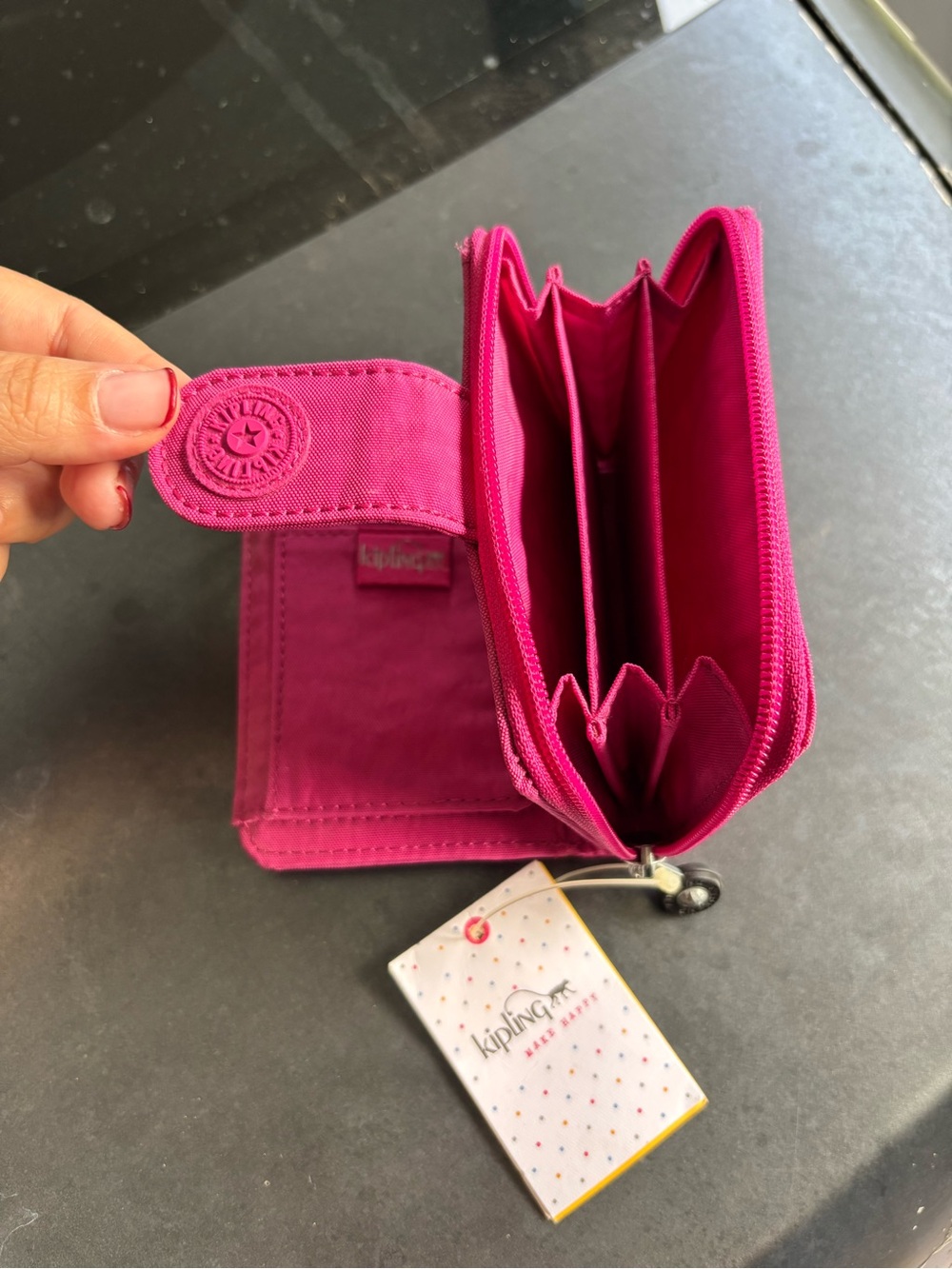 Kipling Very Berry Pink Wallet NWT | Multiple Card Slots - Picture 9 of 10
